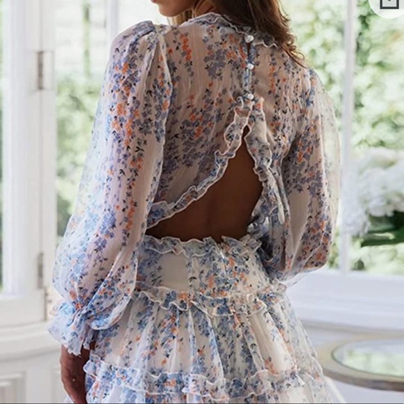 Long Sleeve Floral Mini Dress - Picture 4 of 12